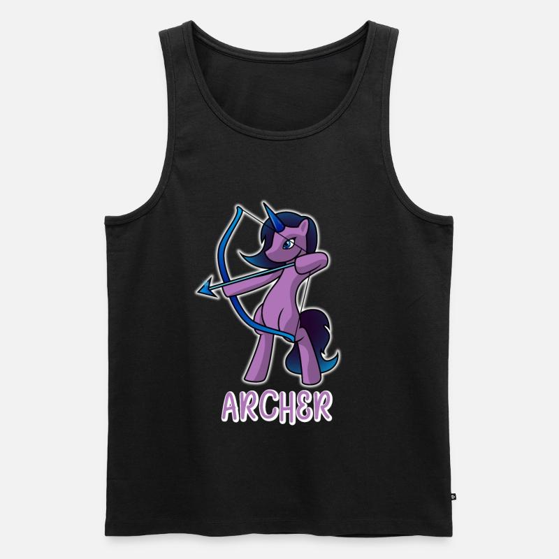 Bogenschütze Einhorn - Männer Premium Bio Tank Top - Schwarz