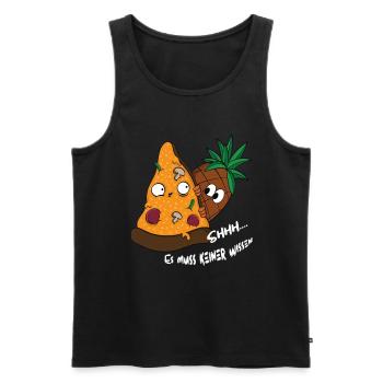 Lustiges Pizza Hawaii Ananas Shirt Geschenk - Männer Premium Bio Tank Top - Schwarz - Vorne - AI Model Male 178 light (178cm)