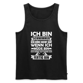 Schwimmer Geschenkidee Geburtstag Hobby Schwimmen - Männer Premium Bio Tank Top - Schwarz - Vorne - Michal (187cm)