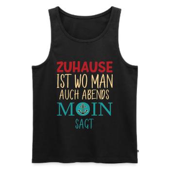 North is home where you say Moin in the evening - Men's Premium Organic Tank Top - black - Front - Michal (187cm)