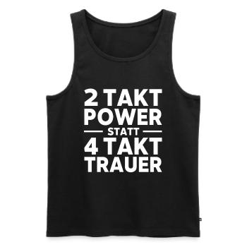 2 Takt Power statt 4 Takt Trauer Mofa Moped witzig - Männer Premium Bio Tank Top - Schwarz - Vorne - AI Model Male 178 light (178cm)