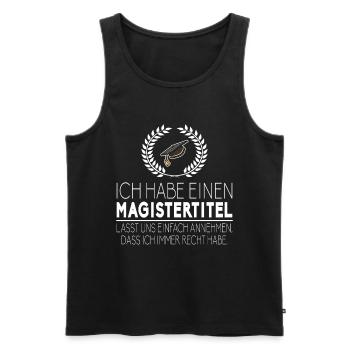 Magistertitel Magister Hut Abschluss Absolvent - Männer Premium Bio Tank Top - Schwarz - Vorne - Michal (187cm)