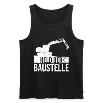 Held der Baustelle Baggerfahrer Bauarbeiter - Männer Premium Bio Tank Top - Schwarz - Vorne - Michal (187cm)