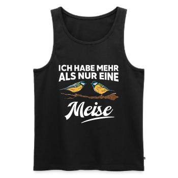 Ich habe mehr als nur eine Meise - Männer Premium Bio Tank Top - Schwarz - Vorne - AI Model Male 178 light (178cm)