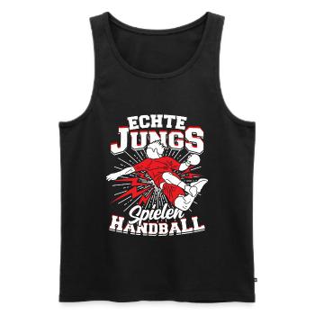 Echte Jungs Spielen Handball Handballer Geschenk - Männer Premium Bio Tank Top - Schwarz - Vorne - Michal (187cm)