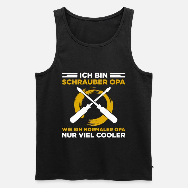 Cooler Schrauber Opa - Männer Premium Bio Tank Top - Schwarz