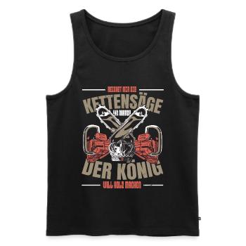 Kettensäge Holzfäller Sprüche Forstwirt - Männer Premium Bio Tank Top - Schwarz - Vorne - Michal (187cm)