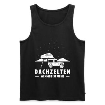 Dachzelten Weniger Ist Mehr Camping Autodachzelt - Männer Premium Bio Tank Top - Schwarz - Vorne - Michal (187cm)