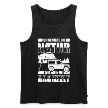 Ich Genieße Die Natur Mit Meinem Dachzelt - Männer Premium Bio Tank Top - Schwarz - Vorne - Michal (187cm)