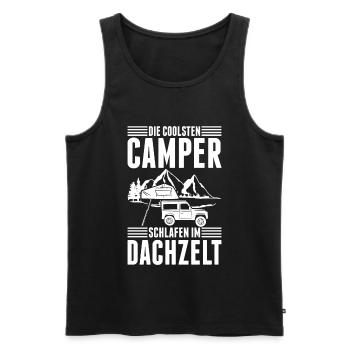 Die Coolsten Camper Schlafen Im Dachzelt Camping - Männer Premium Bio Tank Top - Schwarz - Vorne - Michal (187cm)
