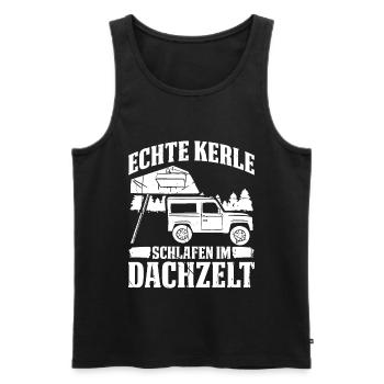 Echte Kerle Schlafen Im Dachzelt Camping Auto - Männer Premium Bio Tank Top - Schwarz - Vorne - Michal (187cm)