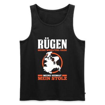 Rügen Meine Wohlfühl Oase Meine Heimat Stolz - Männer Premium Bio Tank Top - Schwarz - Vorne - Michal (187cm)
