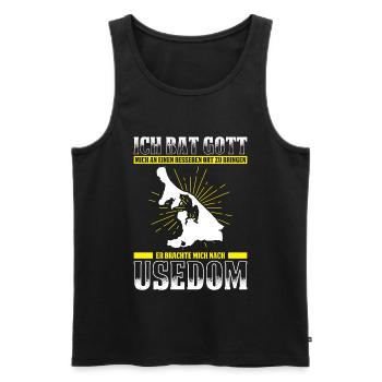 Ich Bat Gott Mich An Einen Besseren Ort Zu Bringen - Männer Premium Bio Tank Top - Schwarz - Vorne - Michal (187cm)