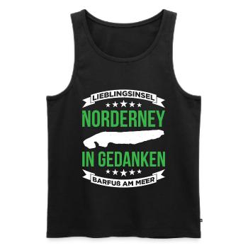 Lieblingsinsel Norderney In Gedanken Barfuß Meer - Männer Premium Bio Tank Top - Schwarz - Vorne - Michal (187cm)