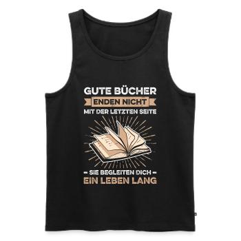 Gute Bücher Enden Nicht Mit Der Letzten Seite - Männer Premium Bio Tank Top - Schwarz - Vorne - Michal (187cm)