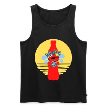 Me series - Drink me - Men's Premium Organic Tank Top - black - Front - AI Model Male 178 light (178cm)