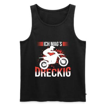 Ich Mags Dreckig Motocross Enduro FahrerIch Mags D - Männer Premium Bio Tank Top - Schwarz - Vorne - Michal (187cm)