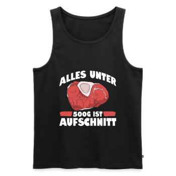 Alles Unter 500G Ist Aufschnitt Metzger - Männer Premium Bio Tank Top - Schwarz - Vorne - AI Model Male 178 light (178cm)