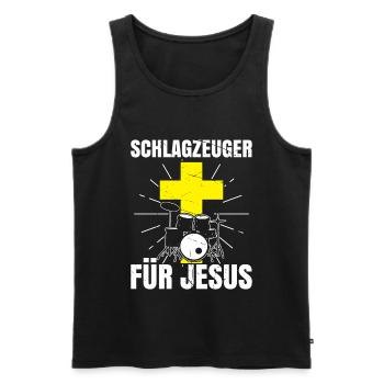 Schlagzeuger für Jesus Schlagzeug Spielen - Männer Premium Bio Tank Top - Schwarz - Vorne - Michal (187cm)