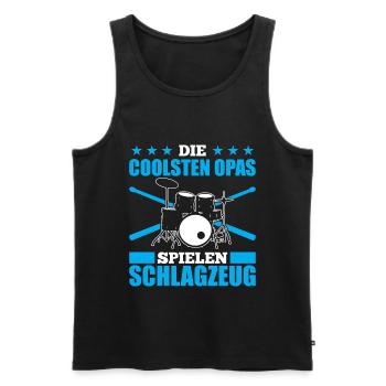 Die Coolsten Opas Spielen Schlagzeug Schlagzeuger - Männer Premium Bio Tank Top - Schwarz - Vorne - Michal (187cm)