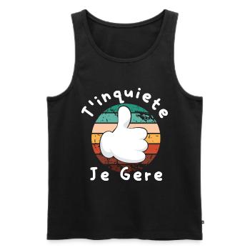 Keine Sorge, ich verwalte Humorous Gift Anniversair - Männer Premium Bio Tank Top - Schwarz - Vorne - AI Model Male 178 light (178cm)