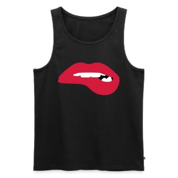 Heiße volle Lippen wollen dich verführen - Männer Premium Bio Tank Top - Schwarz - Vorne - AI Model Male 178 light (178cm)