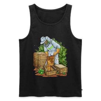 Beekeeper beekeeper honey bee - Men's Premium Organic Tank Top - black - Front - Michal (187cm)