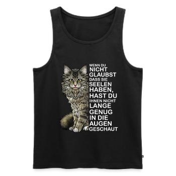 Maine Coon Lustiger Spruch - Männer Premium Bio Tank Top - Schwarz - Vorne - Michal (187cm)