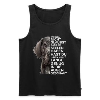 Deutsche Dogge Seele - Männer Premium Bio Tank Top - Schwarz - Vorne - Michal (187cm)