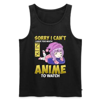 Dessin animé Anime Japon - Débardeur bio Premium Homme - noir - Devant - AI Model Male 178 light (178cm)