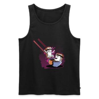Sushi riz saumon Japon - Débardeur bio Premium Homme - noir - Devant - Michal (187cm)