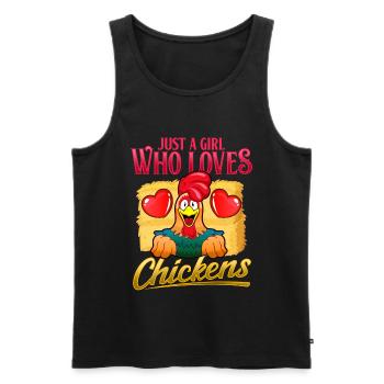 Huhn Hahn Hähnchen - Männer Premium Bio Tank Top - Schwarz - Vorne - Michal (187cm)