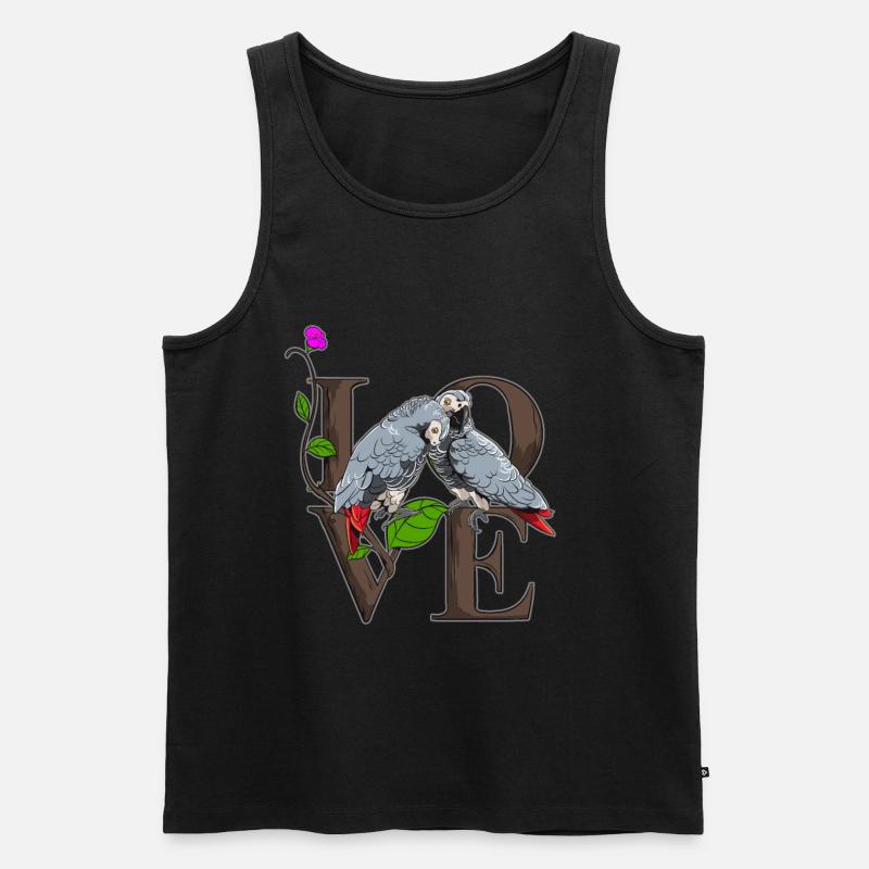 Graupapagei - Männer Premium Bio Tank Top - Schwarz