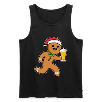 Bonhomme en pain d'épice - Débardeur bio Premium Homme - noir - Devant - AI Model Male 178 light (178cm)