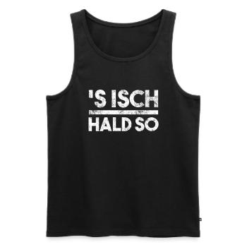 Schwaben Sprüche Schwäbisch - Männer Premium Bio Tank Top - Schwarz - Vorne - Michal (187cm)