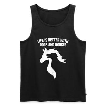 Dog Horses Say Dog Lover & Rider - Men's Premium Organic Tank Top - black - Front - AI Model Male 178 light (178cm)