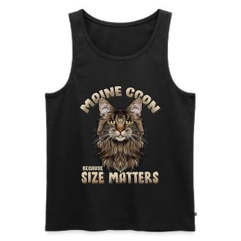 Maine Coon Chat - Débardeur bio Premium Homme - noir - Devant - Michal (187cm)