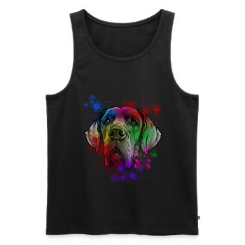 Chien de dogue allemand - Débardeur bio Premium Homme - noir - Devant - Michal (187cm)