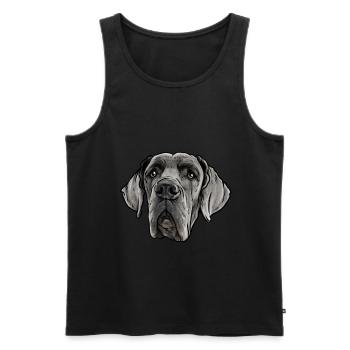 Deutsche Dogge Hund - Männer Premium Bio Tank Top - Schwarz - Vorne - Michal (187cm)