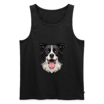 Chien de berger australien - Débardeur bio Premium Homme - noir - Devant - AI Model Male 178 light (178cm)
