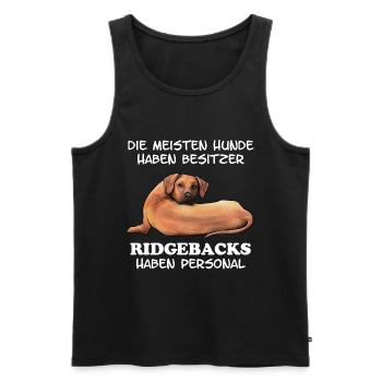 Rhodesian Ridgeback - Männer Premium Bio Tank Top - Schwarz - Vorne - Michal (187cm)