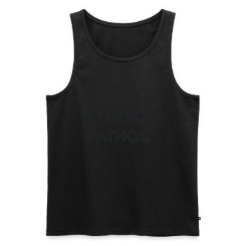 Philosophie Vintage Logos Ethos Pathos Nietzsche - Débardeur bio Premium Homme - noir - Devant - AI Model Male 178 light (178cm)