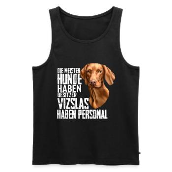 Vizsla Hund Hunderasse Geschenk - Männer Premium Bio Tank Top - Schwarz - Vorne - Michal (187cm)