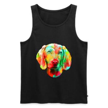 Weimaraner Hund Hunderasse - Männer Premium Bio Tank Top - Schwarz - Vorne - AI Model Male 178 light (178cm)