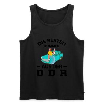 Die Besten Kommen Aus Der DDR - Männer Premium Bio Tank Top - Schwarz - Vorne - Michal (187cm)