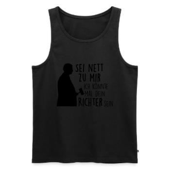 Zukünftiger Richter - Männer Premium Bio Tank Top - Schwarz - Vorne - Michal (187cm)