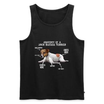 Jack Russell Terrier Hund - Männer Premium Bio Tank Top - Schwarz - Vorne - Michal (187cm)