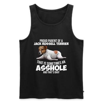 Jack Russell Terrier Hund - Männer Premium Bio Tank Top - Schwarz - Vorne - Michal (187cm)