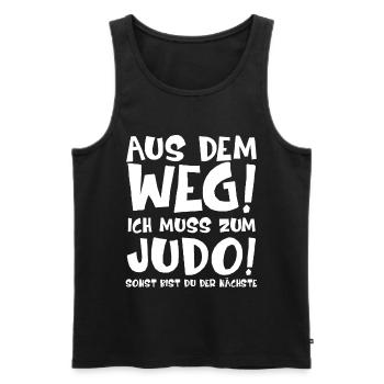 Lustiges Kinder Judo T-Shirt Geschenk Spruch - Männer Premium Bio Tank Top - Schwarz - Vorne - AI Model Male 178 light (178cm)