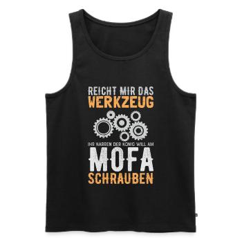 Mofa Werkzeug Spruch - Moped Simson Geschenkidee - Männer Premium Bio Tank Top - Schwarz - Vorne - AI Model Male 178 light (178cm)
